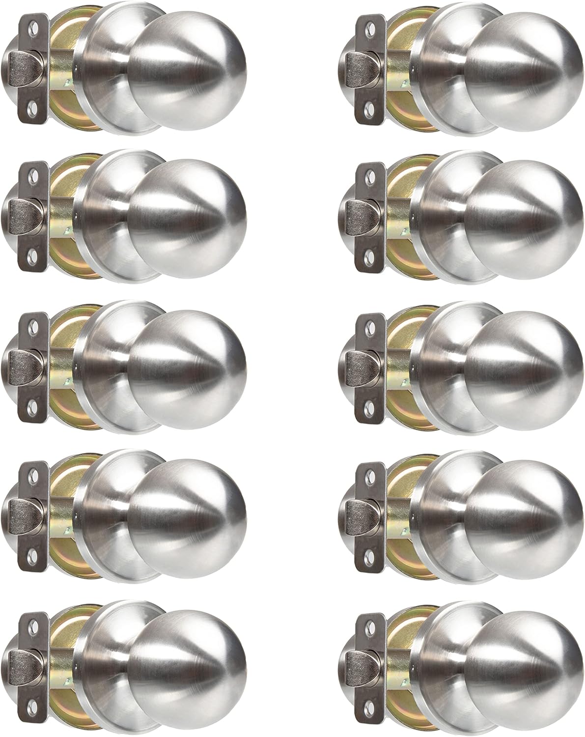 Keyless Privacy Door Knob, Ball Style, Satin Nickel, Pack of 2 B4238