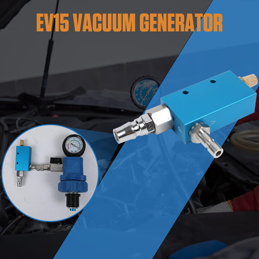 Universal Coolant Vacuum Refill Kit with Dual Scale Pressure Gauge, 2PCS Rubber Plug and 8PCS Rubber Adapters C30267