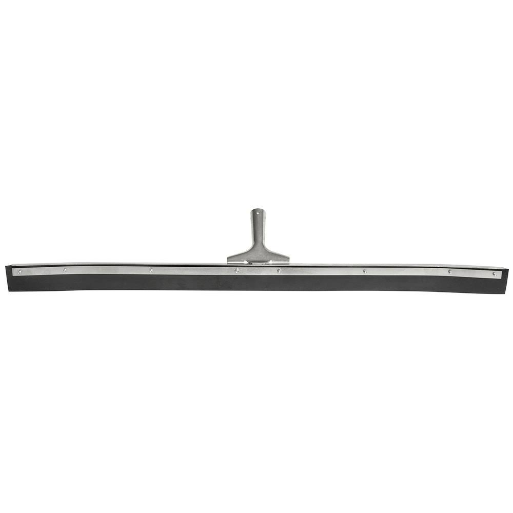 Curved End Rubber Squeegee with Metal Frame, Black F2165