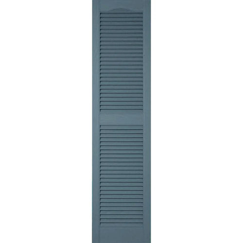 14-1/2 in. x 64 in. Vinyl Open Louvered Shutters Pair Wedgewood Blue N701