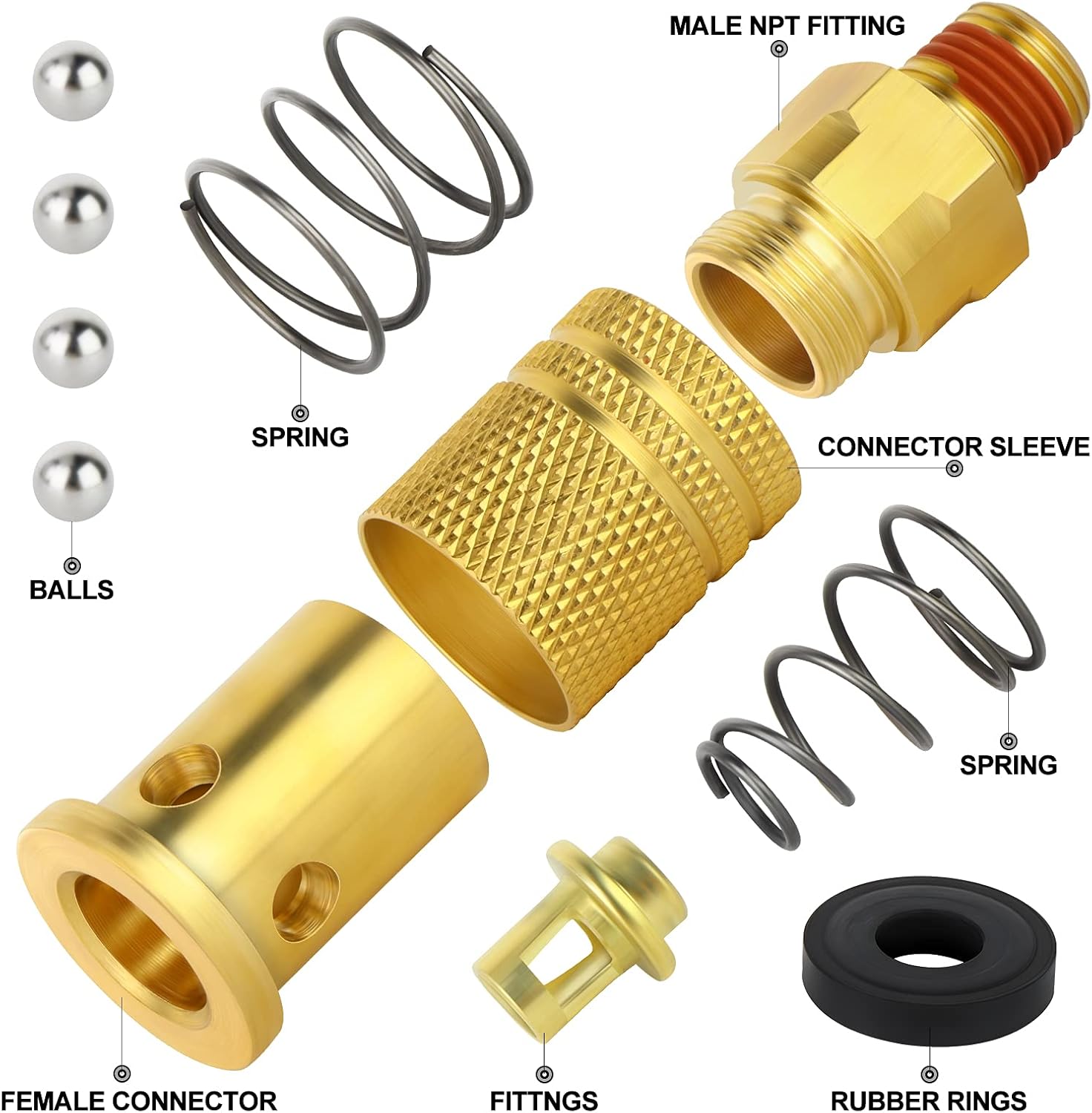 12PCS 1/4-Inch Brass Quick Connect Air Coupler C73949