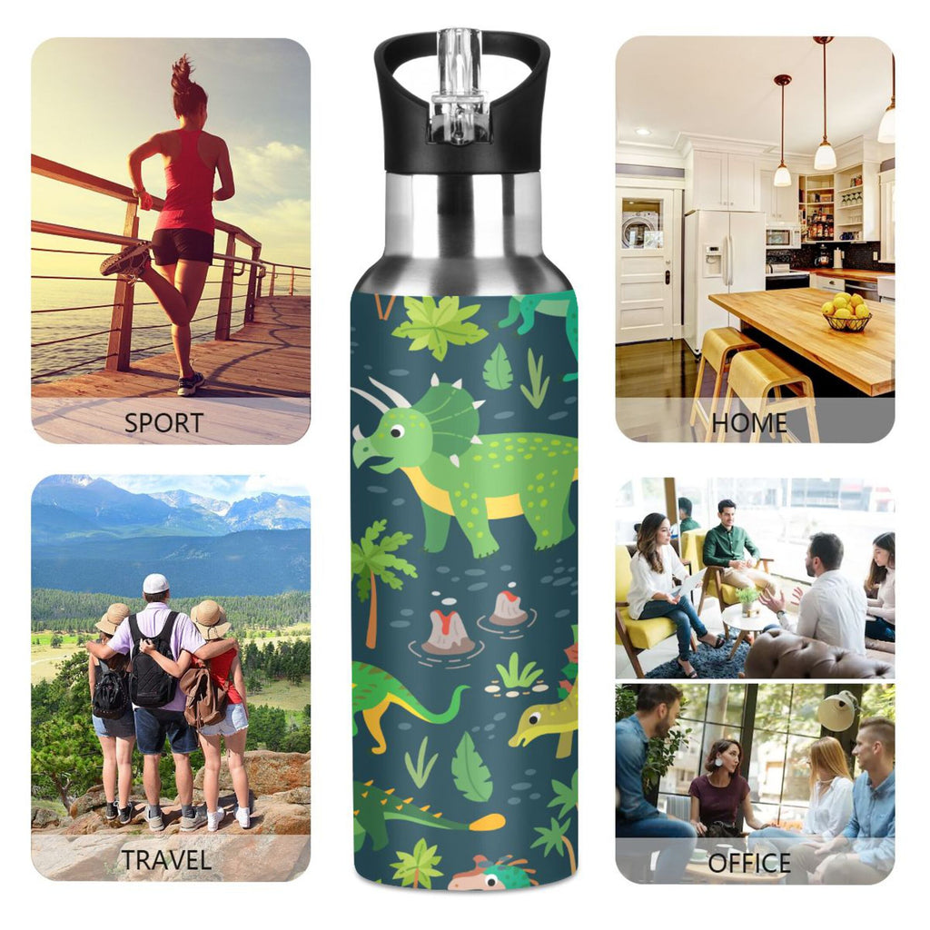 Stainless Steel Insulated Thermos Vacuum Flask Water Bottle with Straw Lid E904