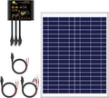 20 Watts Poly Crystalline 12V Solar Panel Kit with 10A Charge Controller and 3-PCS SAE Cable Adapters B60099