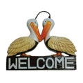 Polyresin Hand Painted Pelicans Wall Art Sign A80842
