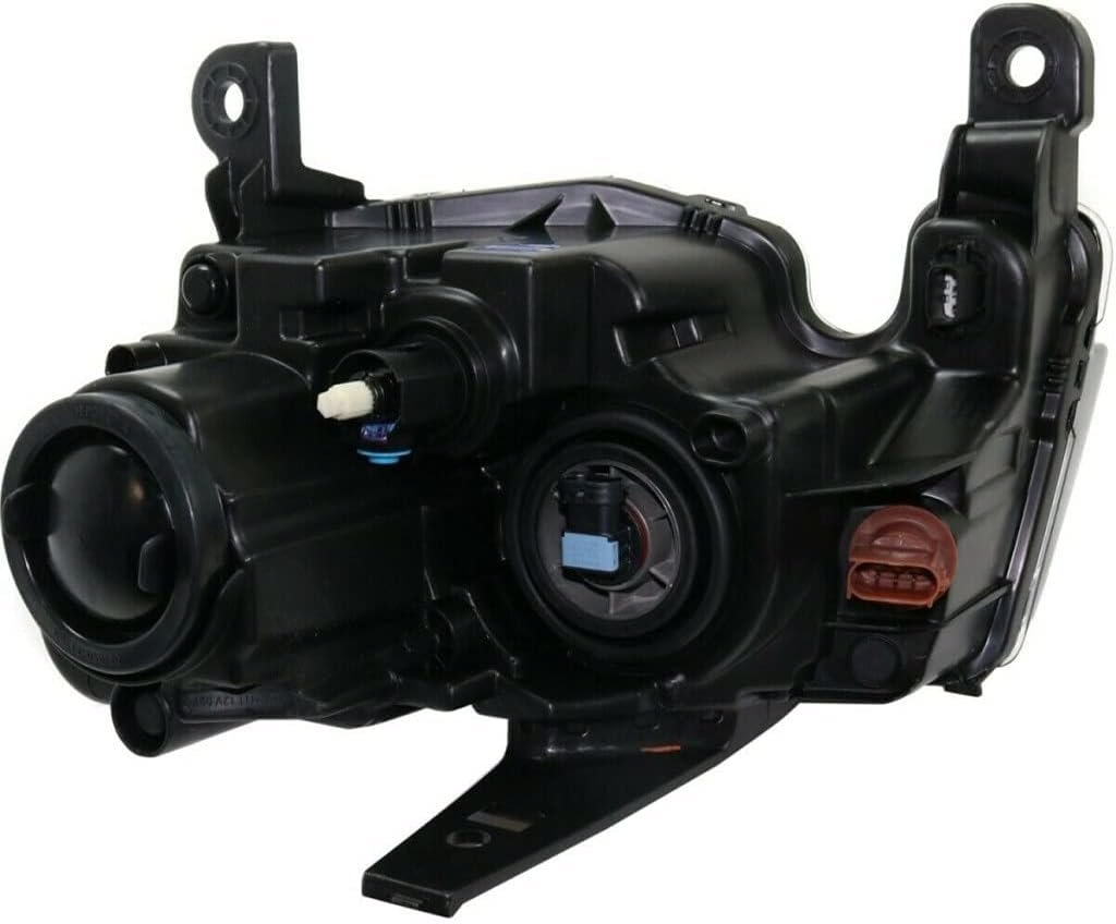 Head Light Assembly Driver and Passenger Side with Bulbs Black Housing K75393