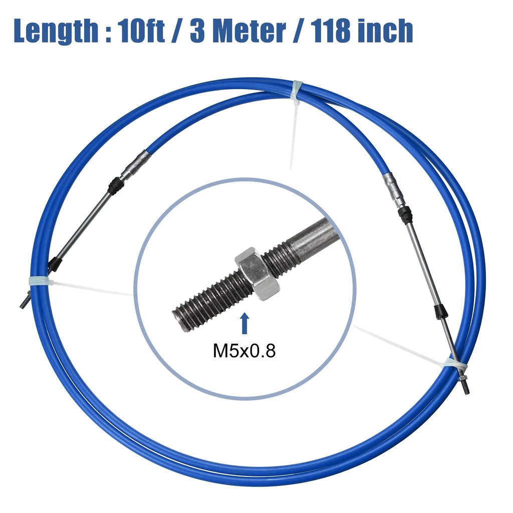 10ft 118 Inch Marine Throttle Shift Remote Control Box Cable for Yamaha Outboard Engine Boat R9438