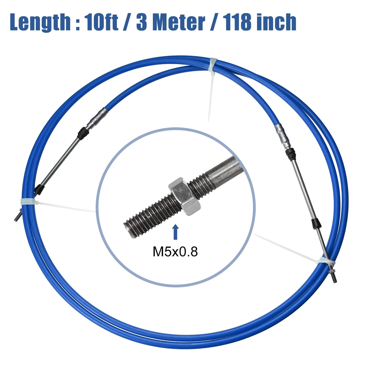 10ft 118 Inch Marine Throttle Shift Remote Control Box Cable for Yamaha Outboard Engine Boat R9438