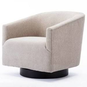Beige Wood-Base Swivel Chair G231