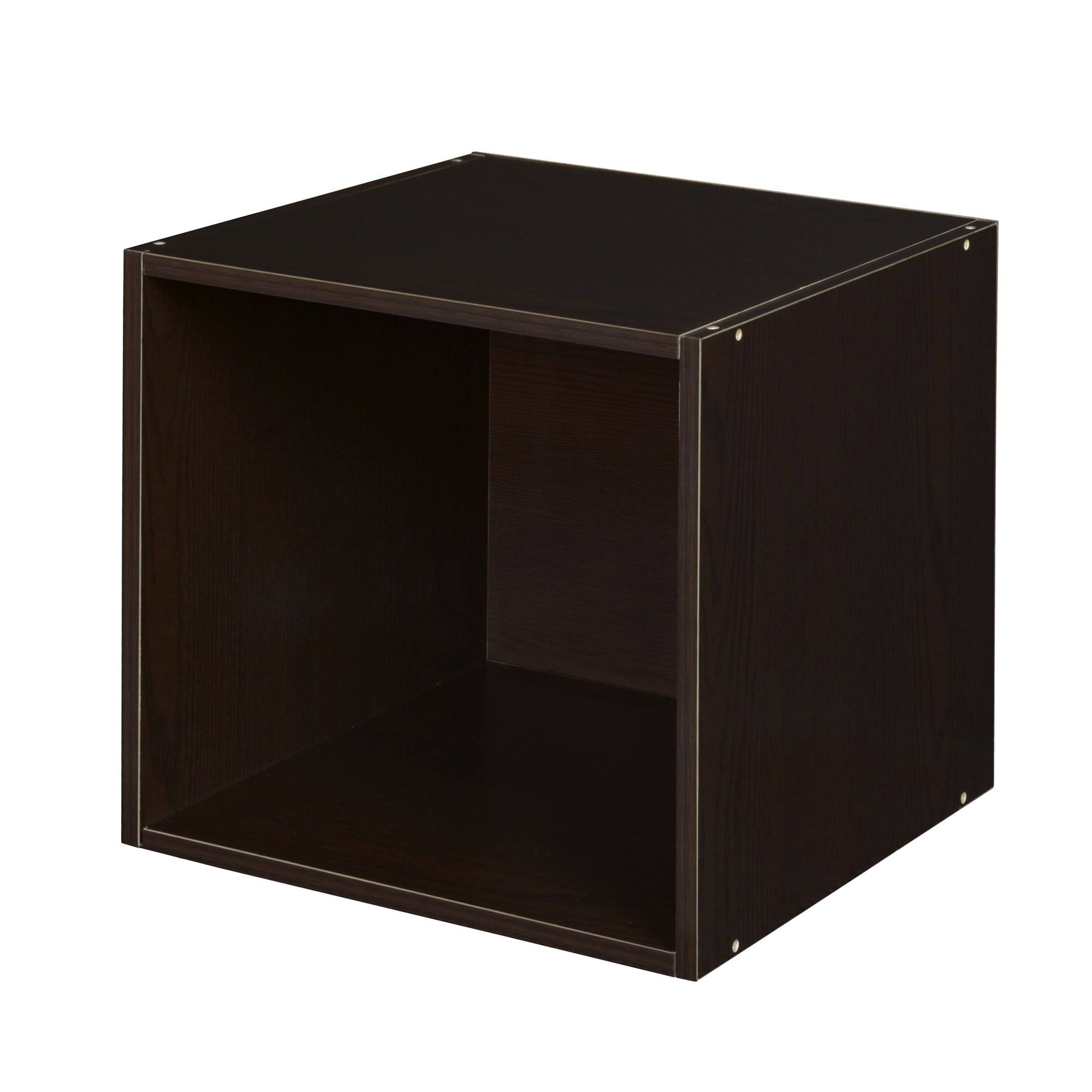 12 Cube Storage Set with 6 Canvas Bins White Wood Grain Natural J34613