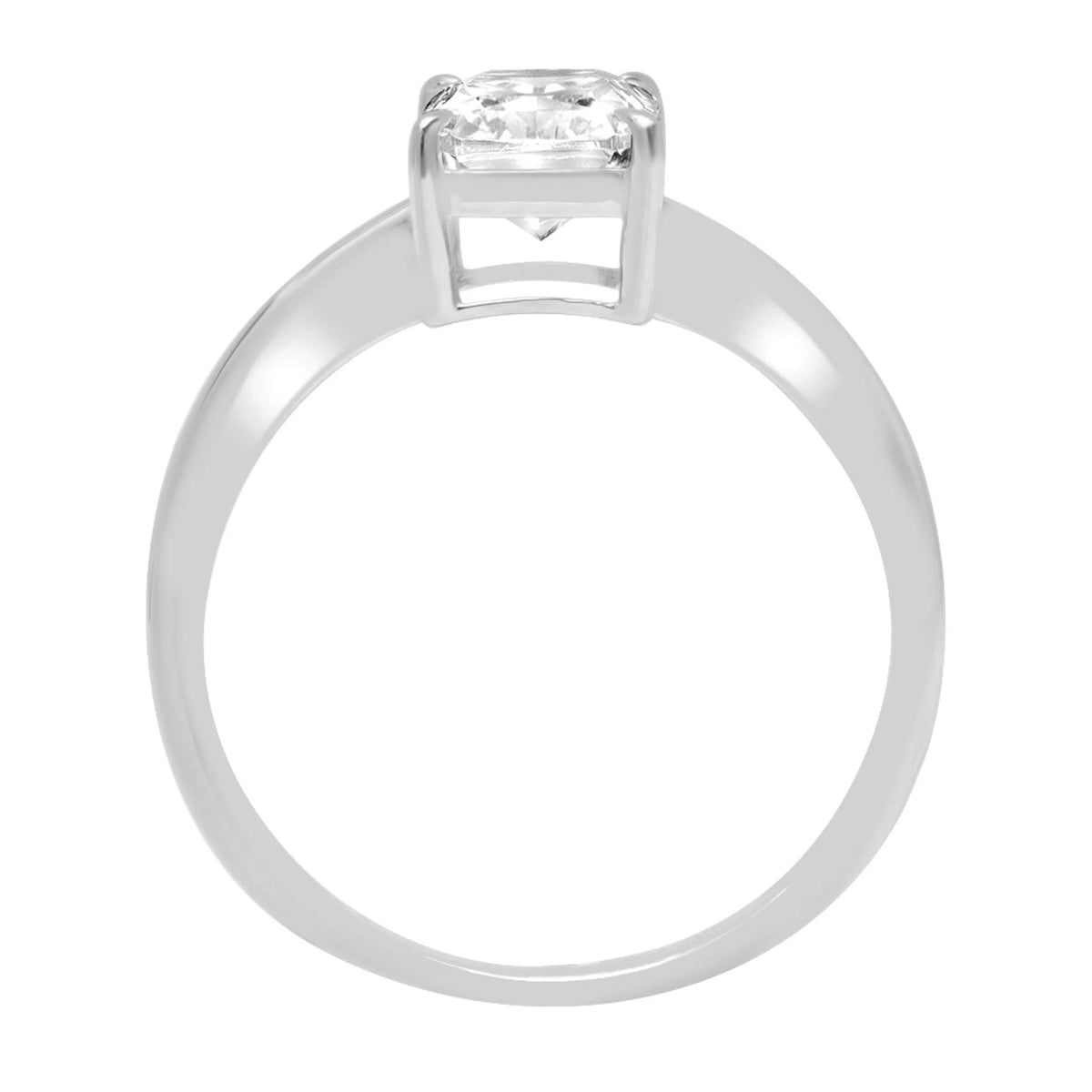 2.5ct Radiant Cut Simulated Alexandrite 18k White Gold Ring Size 3.75 Y6128