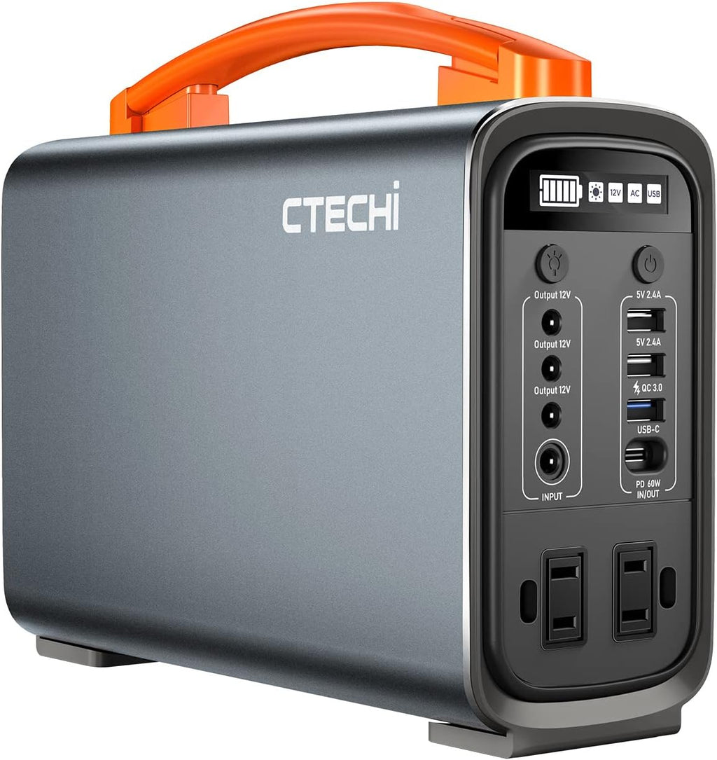Portable Power Station 240Wh LiFePo4 Battery Backup 200W 9-Port LED Light D5998