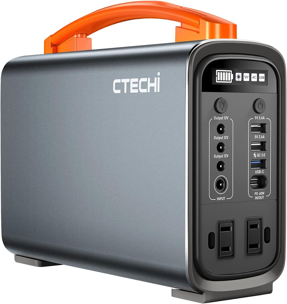 Portable Power Station 240Wh LiFePo4 Battery Backup 200W 9-Port LED Light D5998