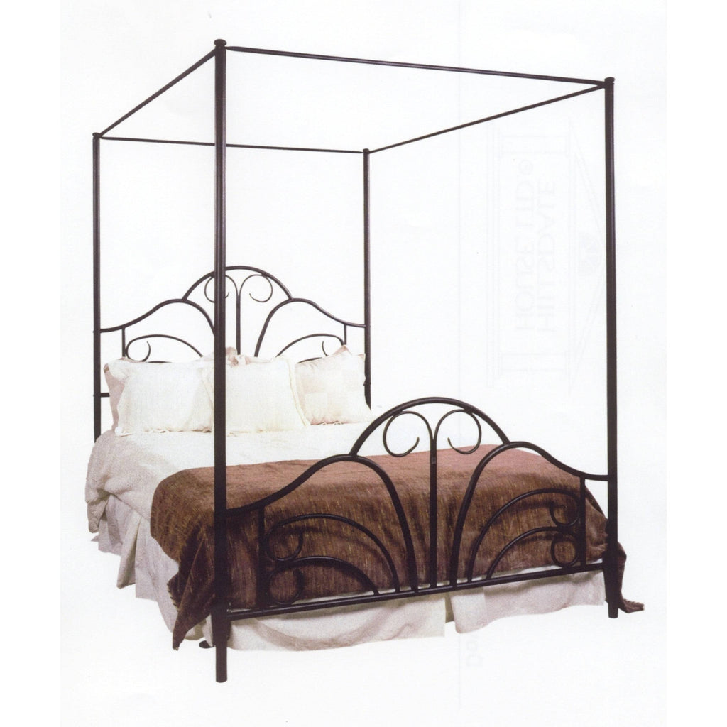 Queen Textured Black Bed Set with Canopy and Legs C7212