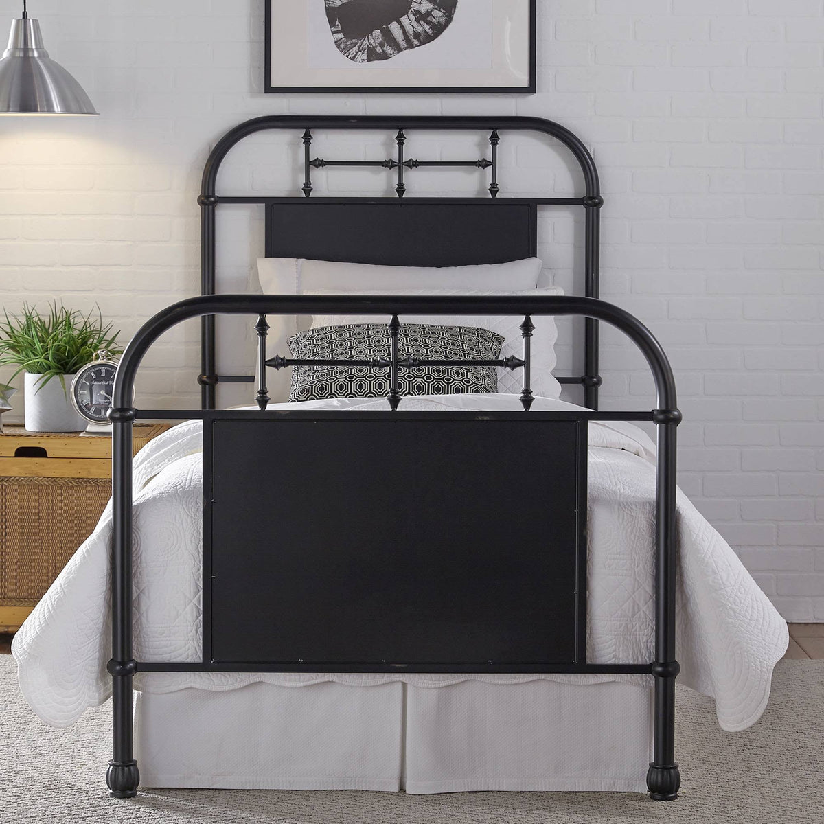 Twin Metal Bed Black F12546