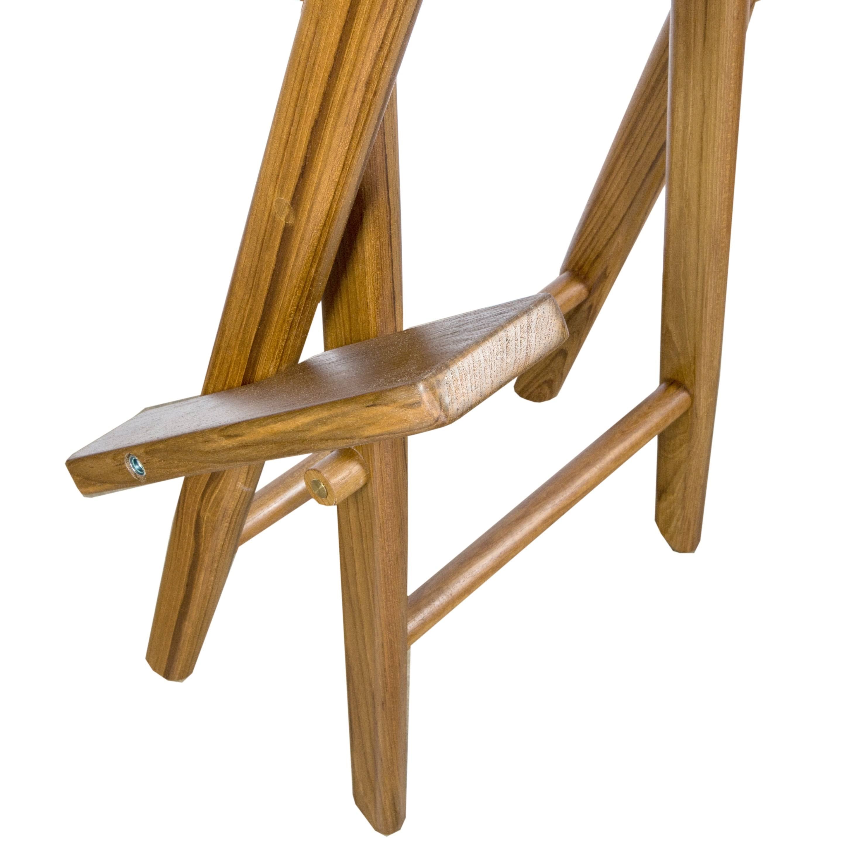 Teak Captain's Chair with Blue Seat Covers L832142