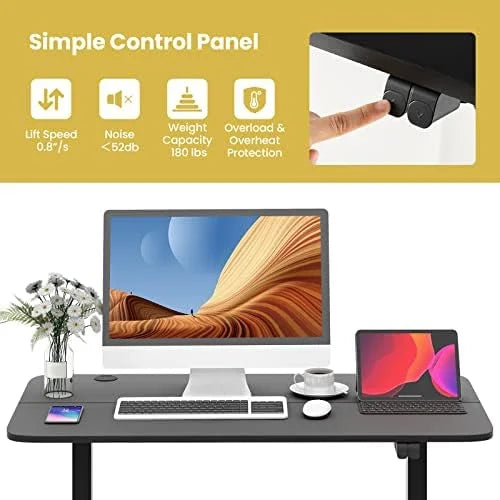 Height Adjustable Electric Standing Desk with Splice Board O375
