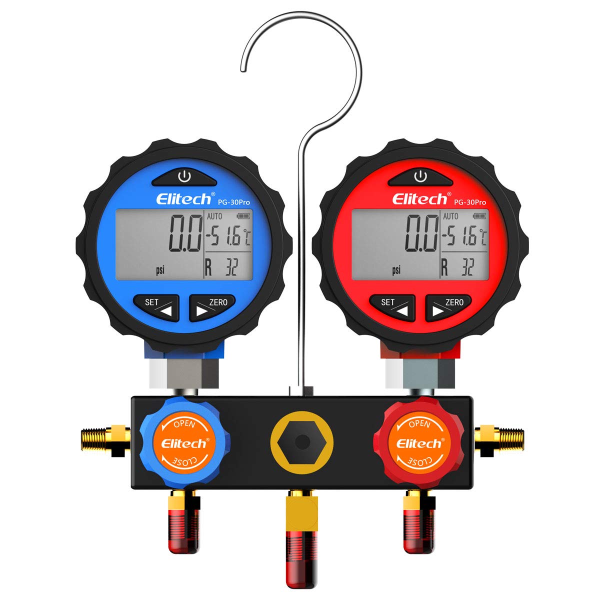 2 Way AC Manifold Gauge Set with Hoses and Carrying Case R21489
