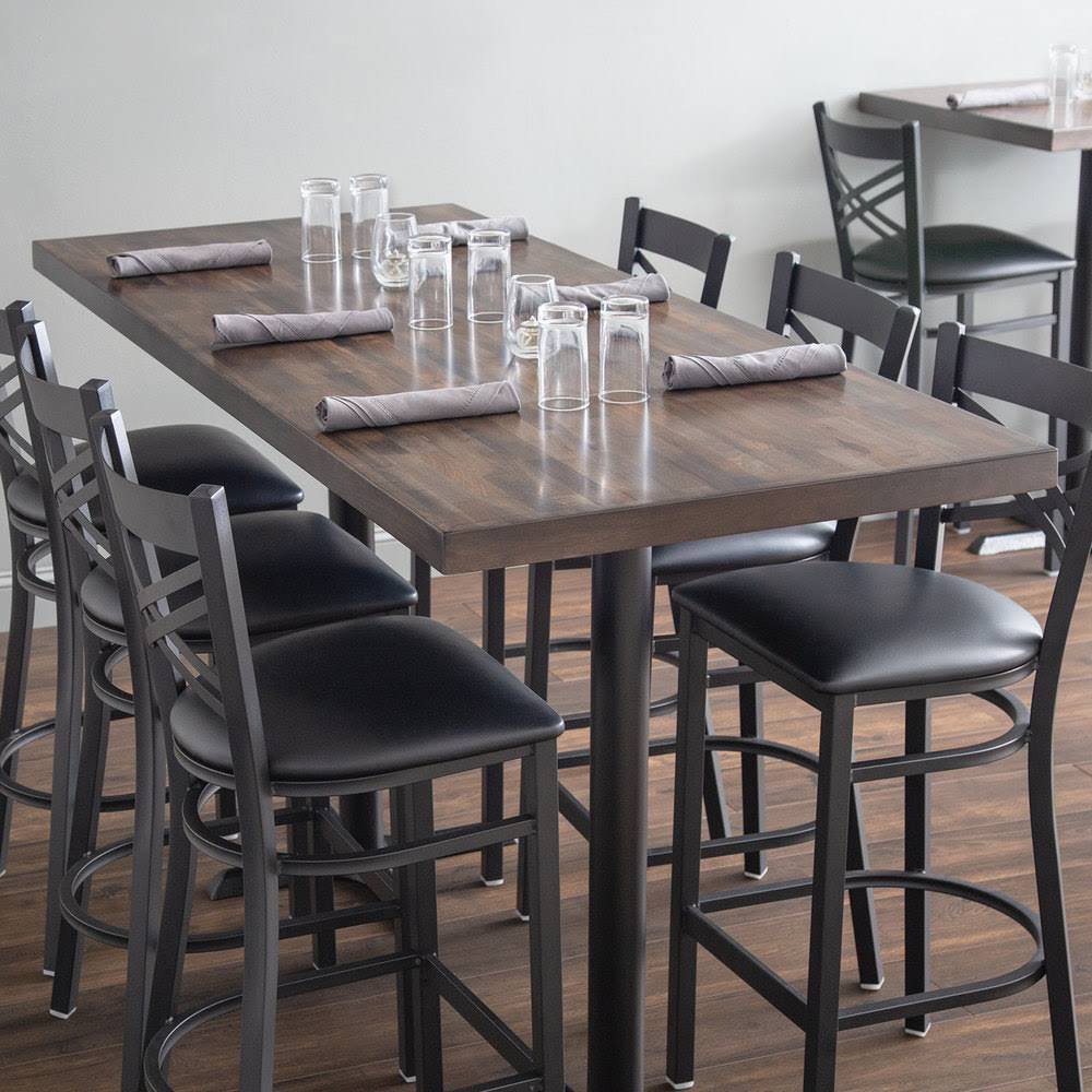 Recycled Wood Butcher Block Table Top with Espresso Finish W3014
