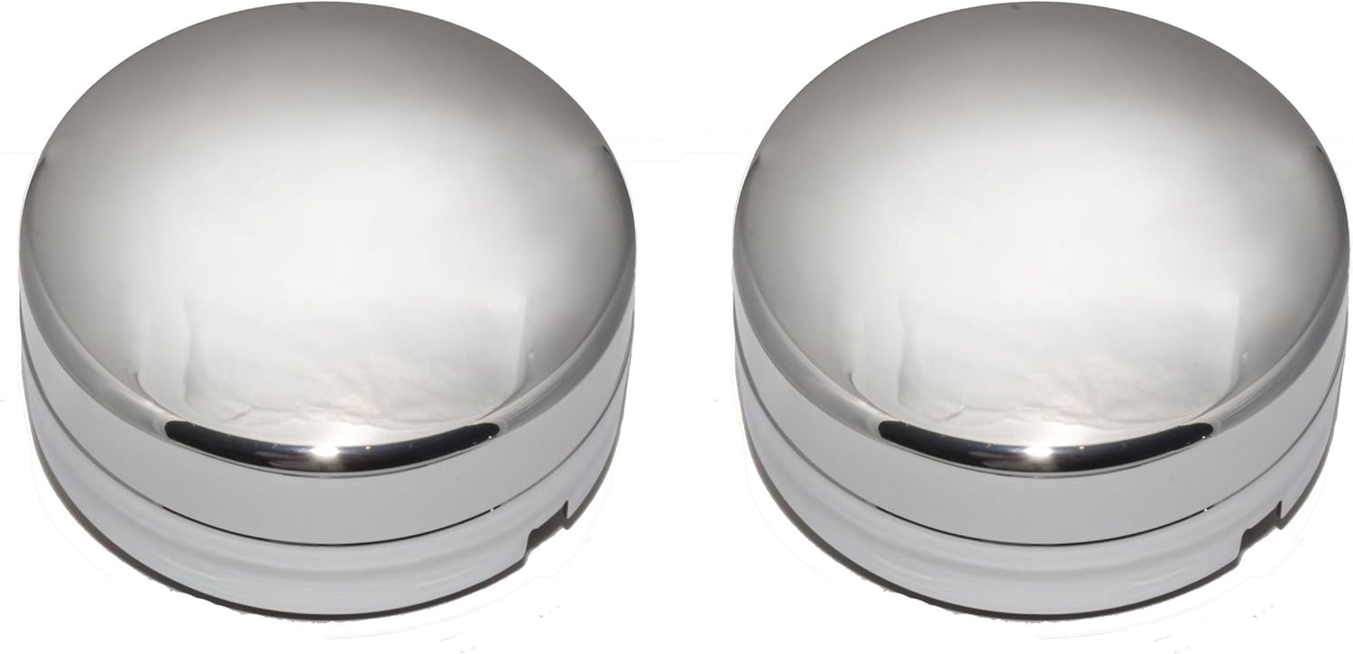 Pair of 2 Rear 17 Inch Steel Wheel Chrome Hub Center Caps Y237