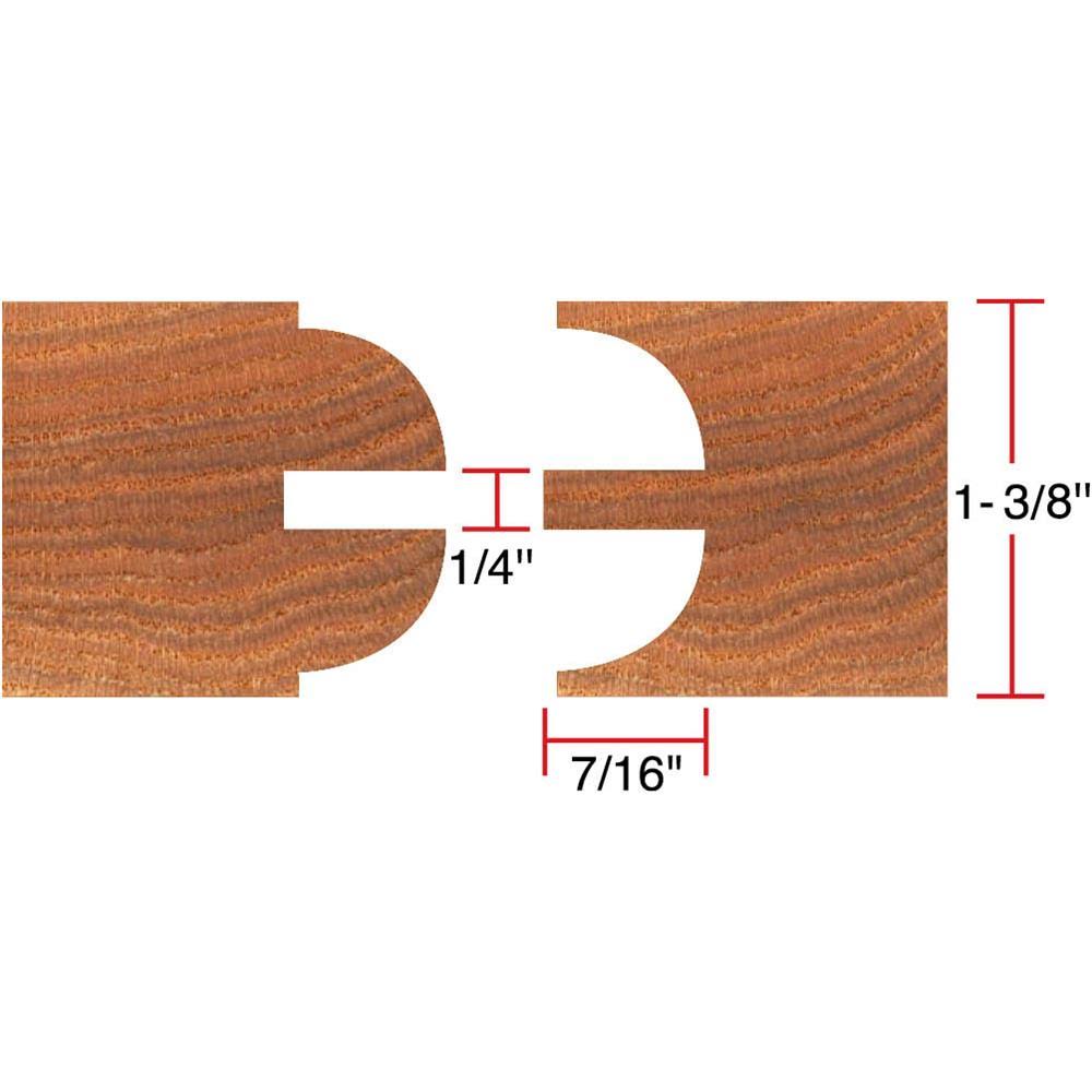 6 pc. Stile & Rail Set - Quarter Round, 3/4 inch Bore E999