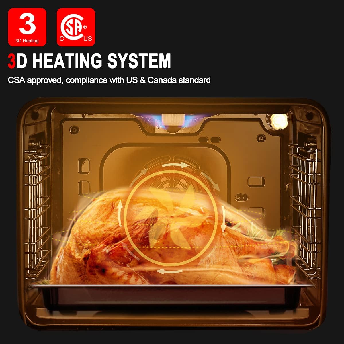 24 Built-in Natural Gas Wall Oven with Rotisserie, Black Glass Q584113
