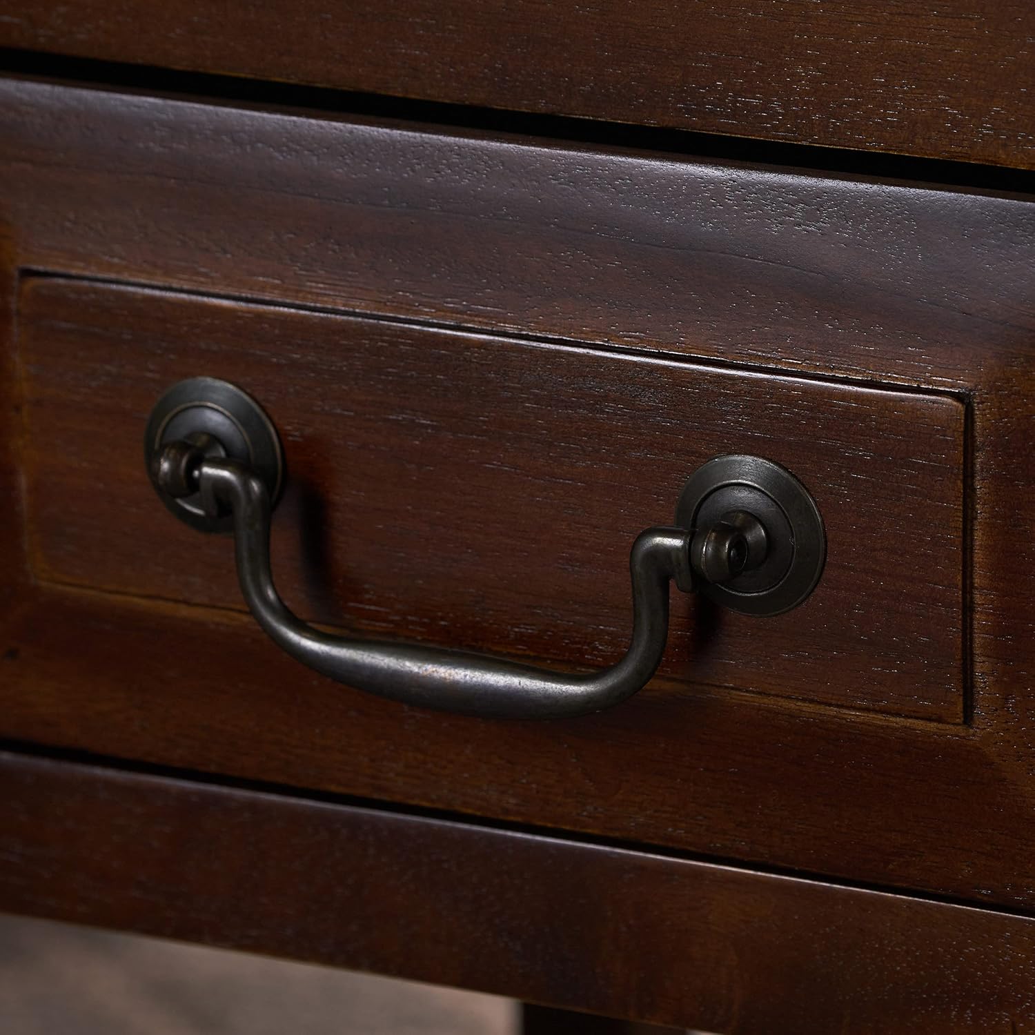 Brown Mahogany Acacia Wood Accent Table Y95779
