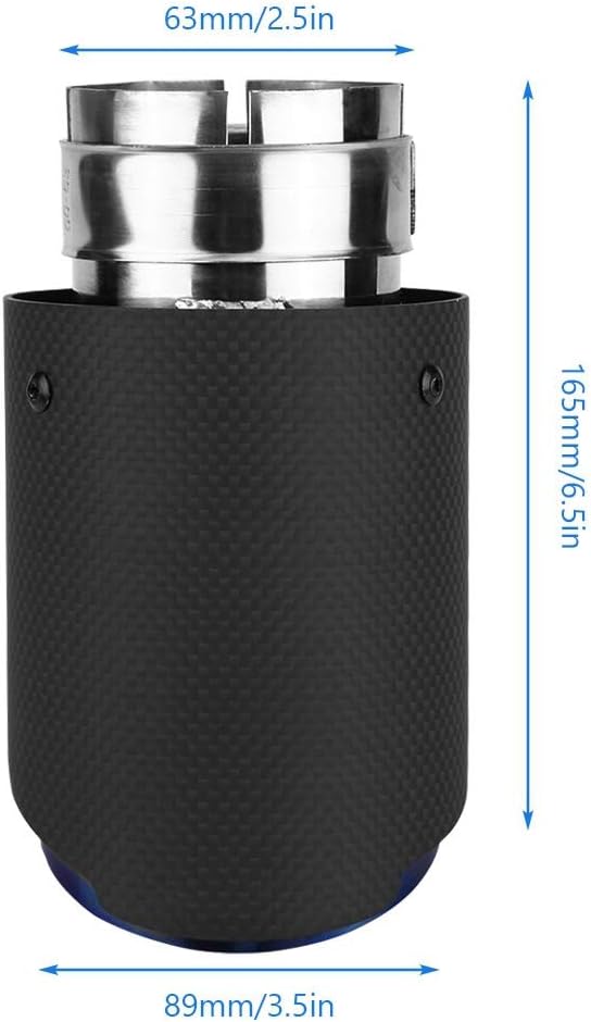 2.5" Inlet Exhaust Tip Carbon Fiber Matte Car Exhaust Tailpipe Tip Pack of 2 Z607