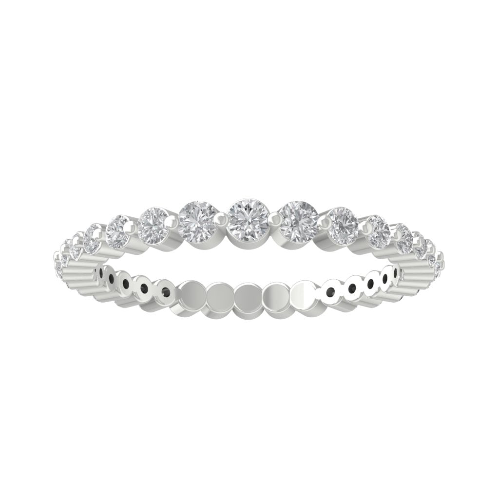 10K White Gold Lab Grown Diamond Eternity Band Ring J6615