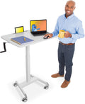 31in White Mobile Standing Desk with Locking Wheels L571