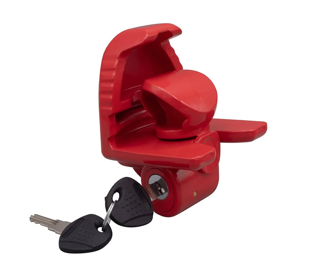 Red Steel Trailer Ball Hitch Lock L48083