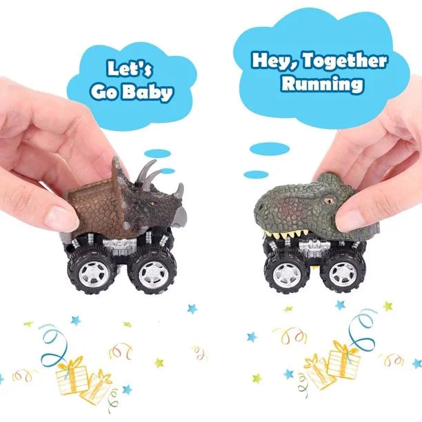6 Pack Pull Back Dinosaur Cars Toys M6382