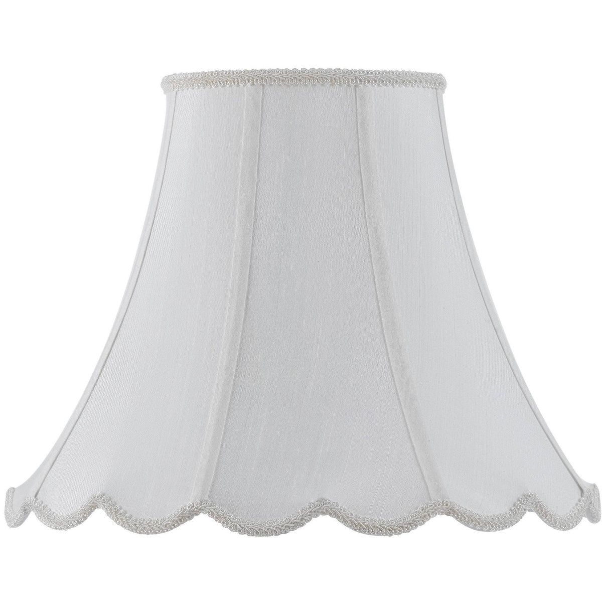 White 18x22 Vertical Piped Scallop Bell Shade V2922