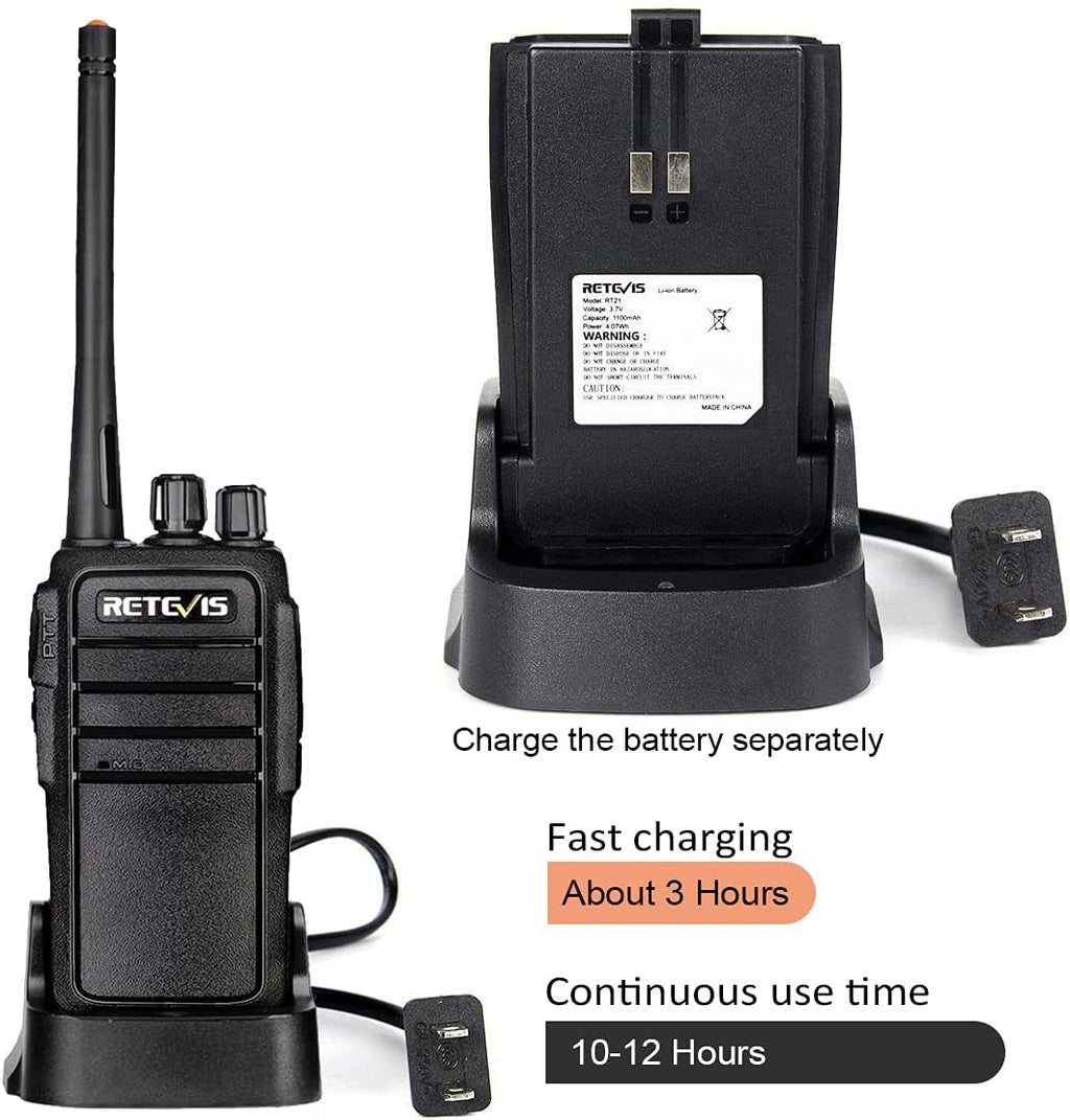 Case of 4 Rechargeable Two Way Radios 16 Channels VOX Hands Free P806451