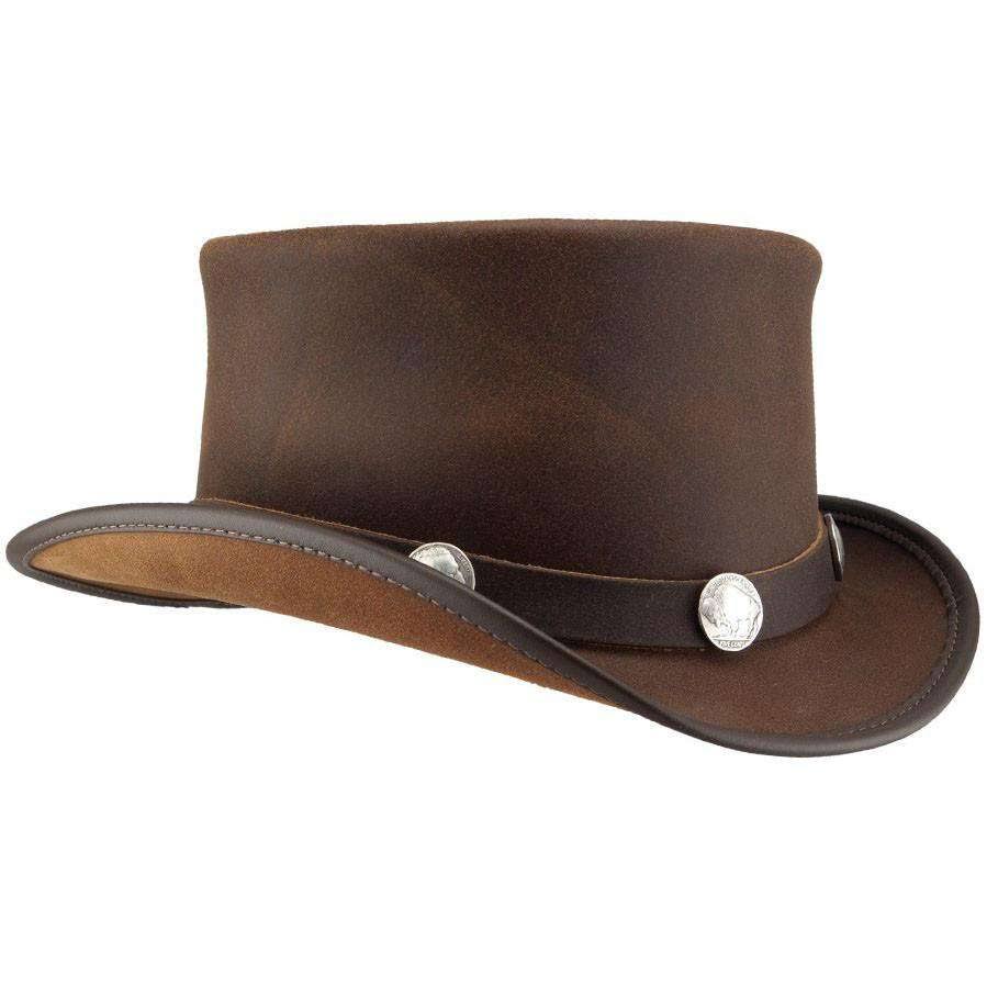 Leather Top Brown X-Large Hat Y74425