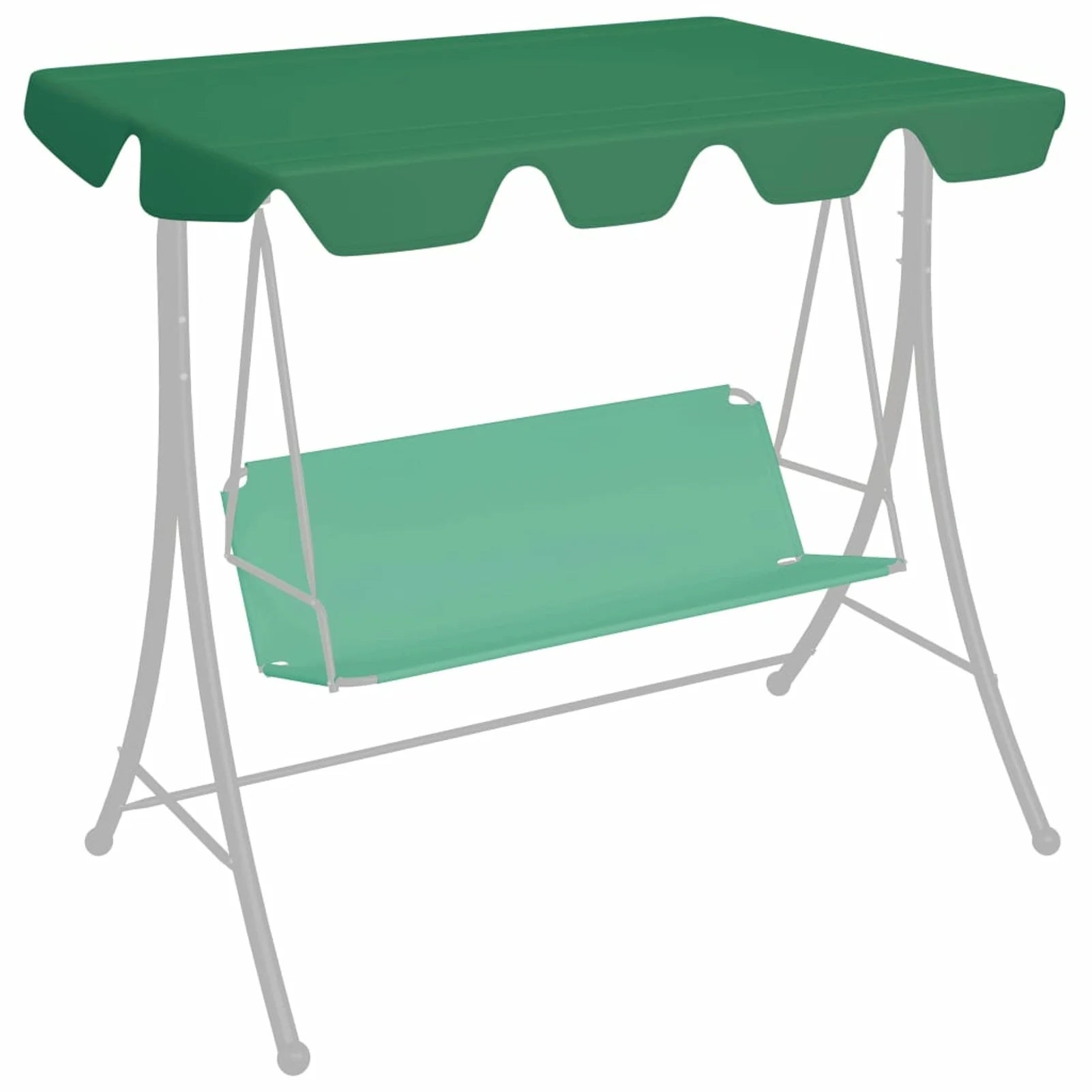Green Replacement Canopy for Garden Swing 89"x73.2" 270 g/m² T375