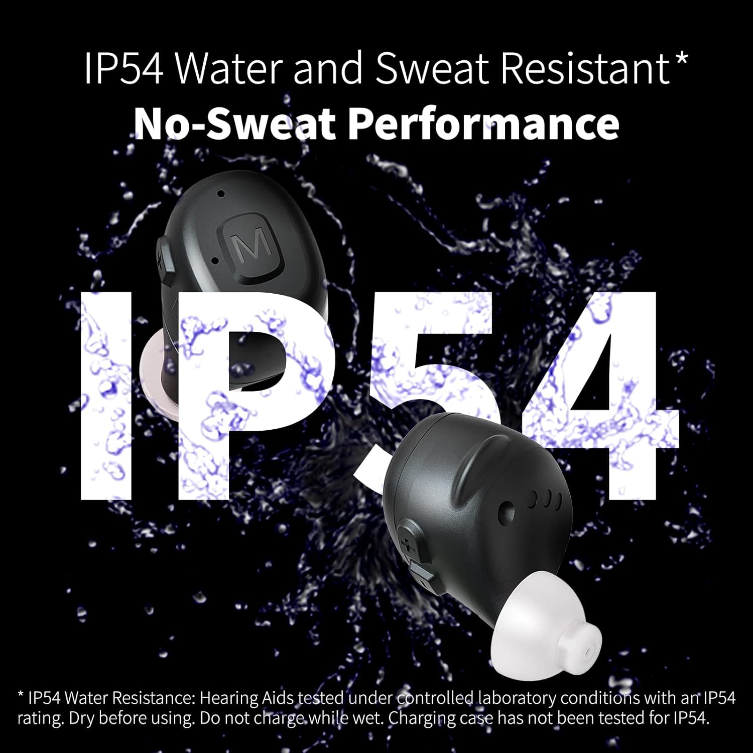 Rechargeable Bluetooth Hearing Aids with Noise Cancelling, Pair V84625