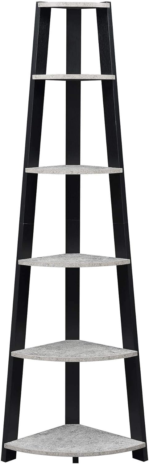 5 Tier Corner Bookcase, Black E847