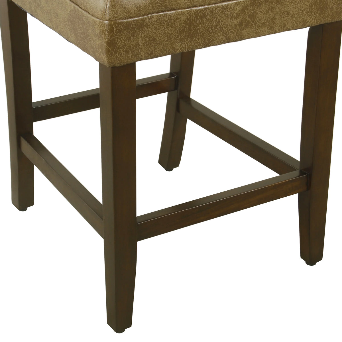 Distressed Brown Faux Leather Barstool M3642