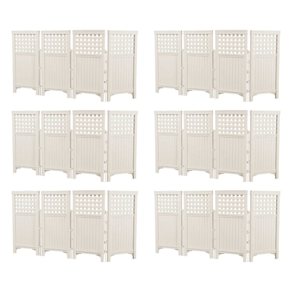 Taupe Steel and Resin 4 Panel Yard Enclosure V558