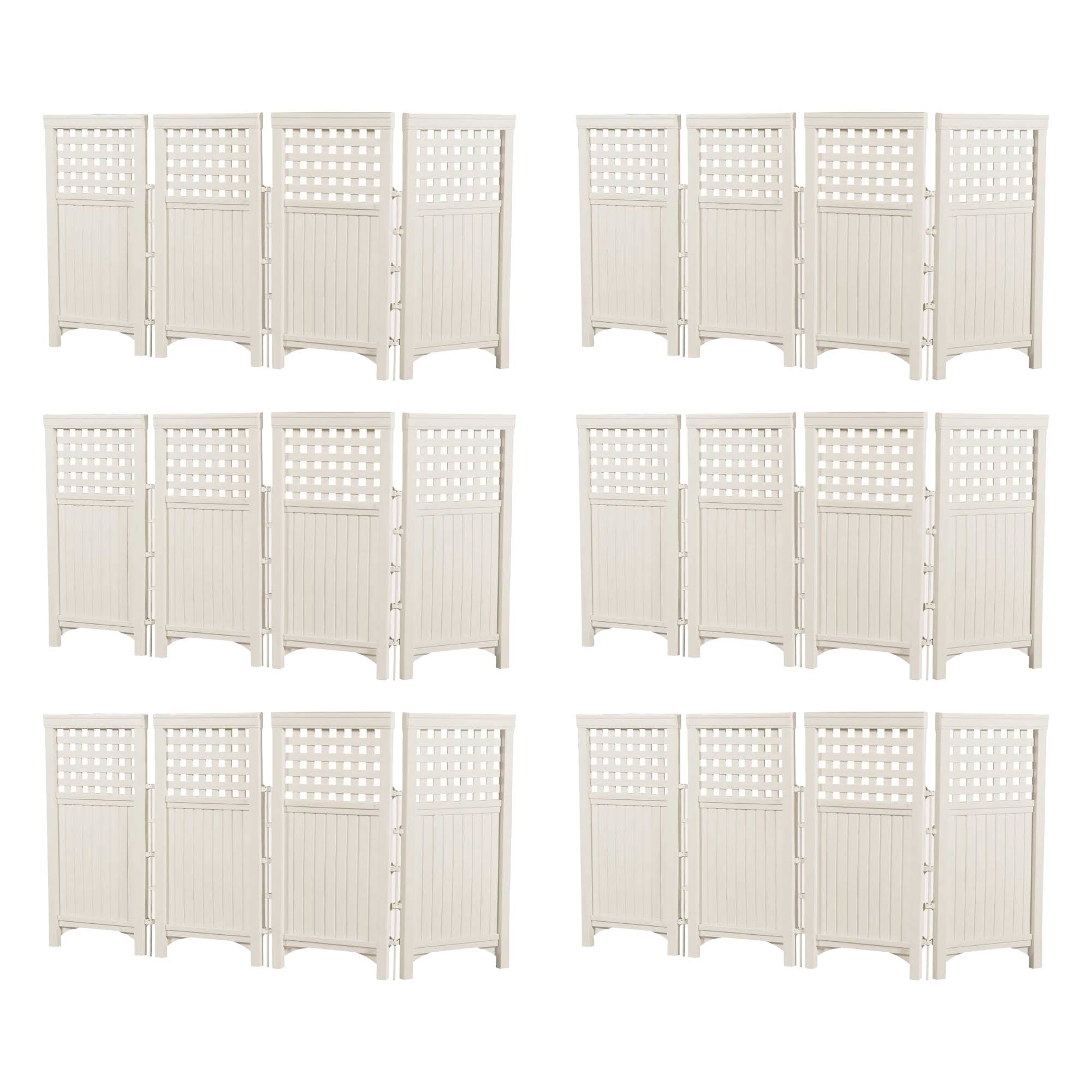 Taupe Steel and Resin 4 Panel Yard Enclosure V558