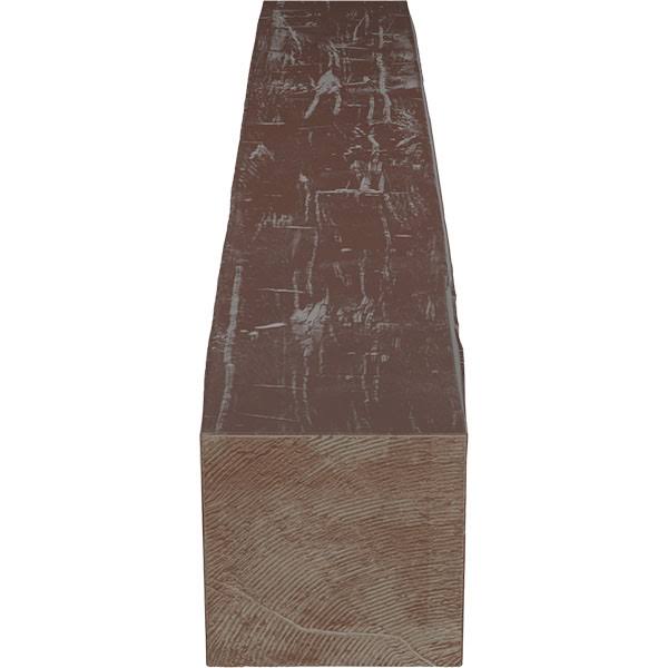 Hand Hewn Faux Wood Fireplace Mantel, Aged Pecan T9700