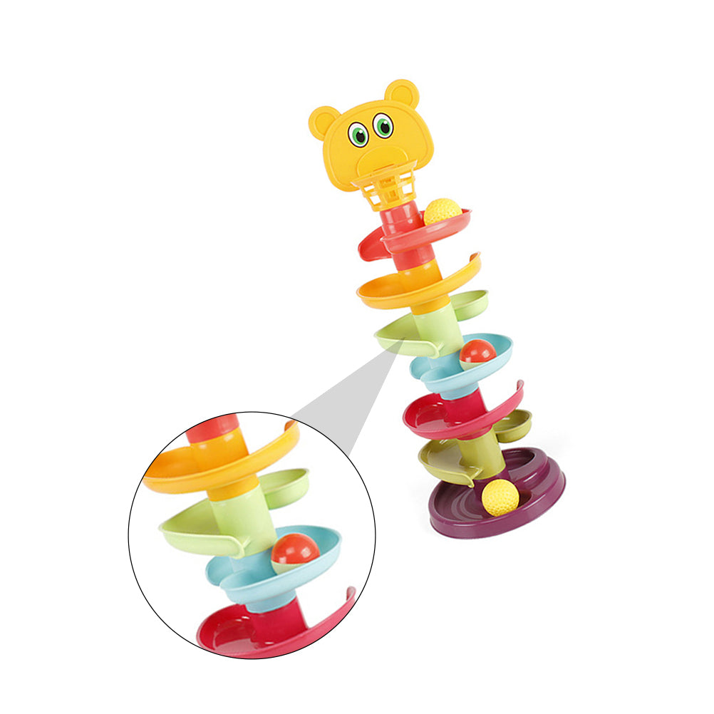 Kid Track Sliding Ball Tower Toy Stacking Toy with 3 Balls A614