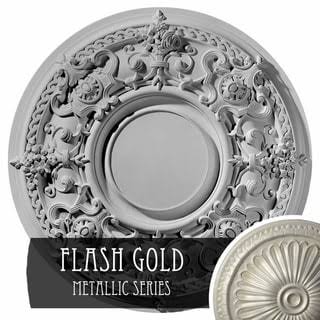32 3/4x22OD x 2 1/2x22P Ceiling Medallion, Hand-Painted Flash Gold S45965