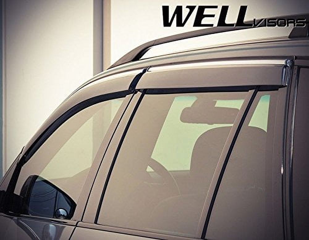 Side Window Wind Deflector Visors with Chrome Trim B140