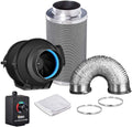 4 Inch 118 CFM Inline Fan with Variable Speed Controller Carbon Filter 8 Feet Ducting Combo M40700
