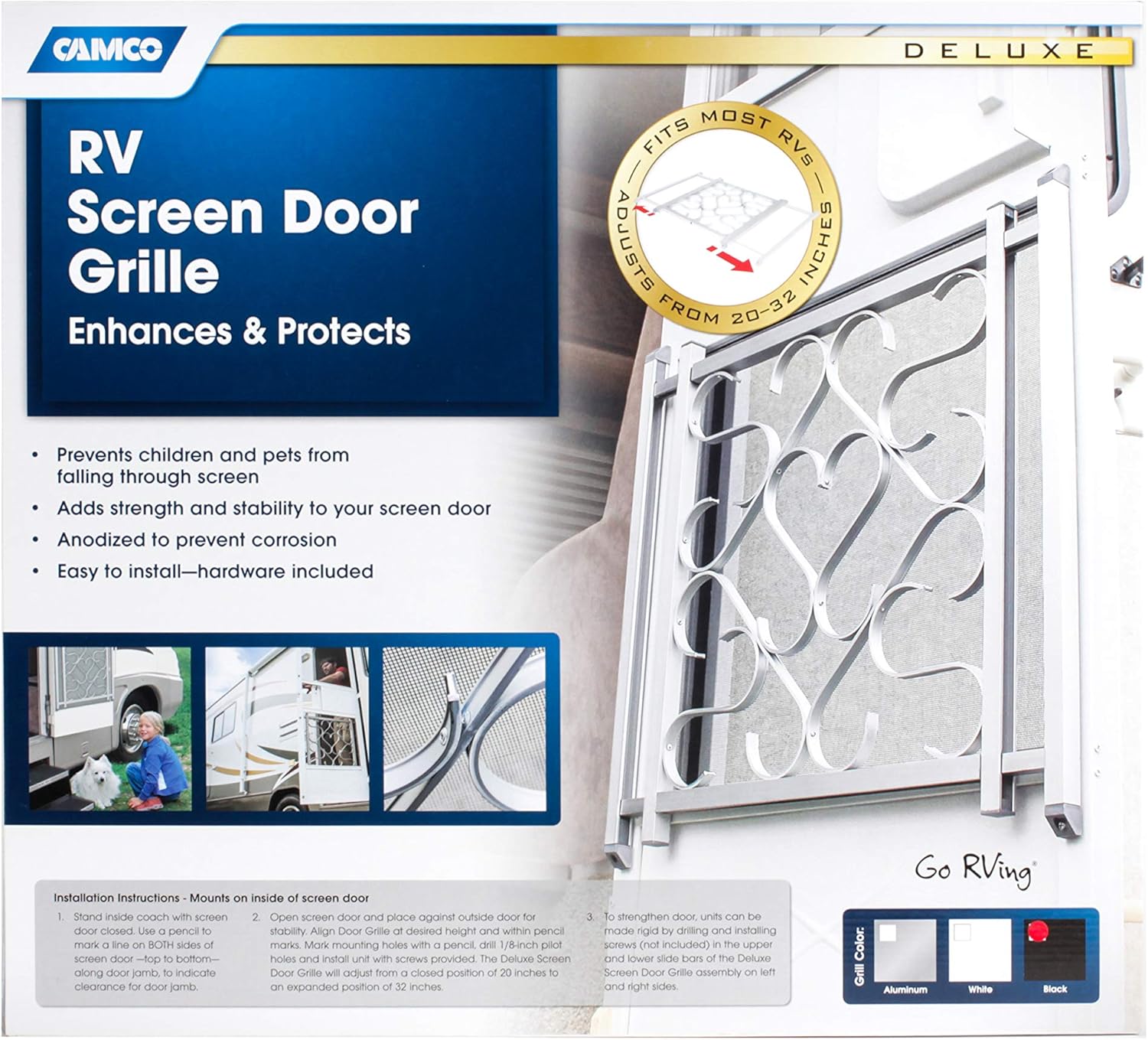 Aluminum Screen Door Grille Pack of 2 Y6866