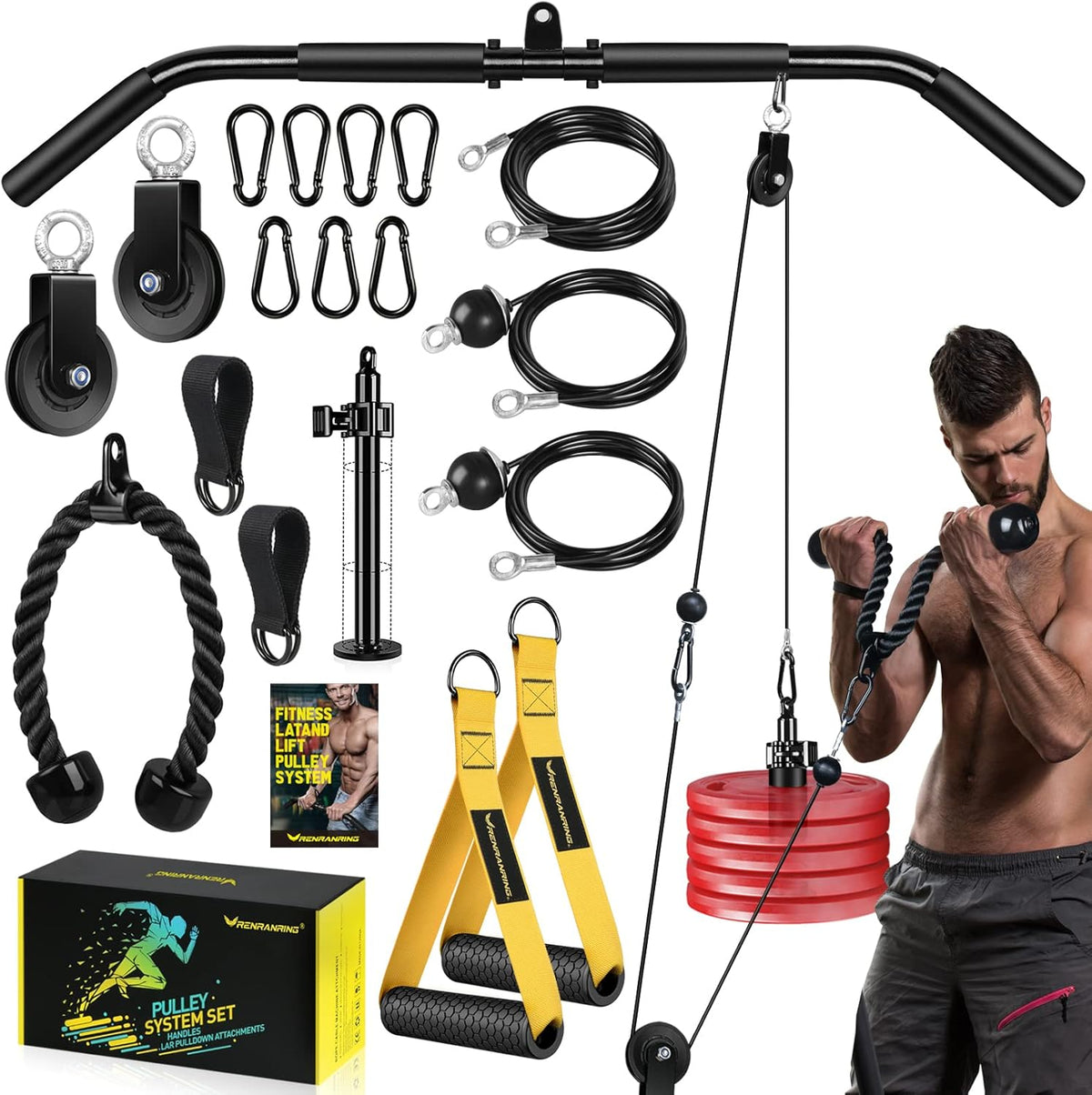 LAT Pull Down Cable Pulley Attachments for Home Gym Equipment P68090