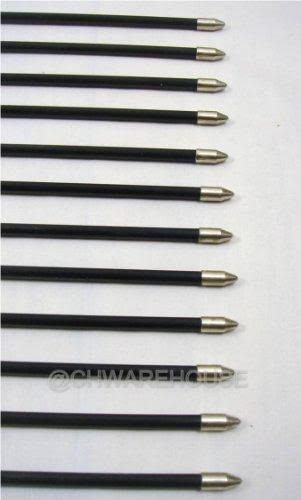 Fiberglass Target Practice Arrows with Nocks and Fletches, 61cm (1 Dozen) H239304