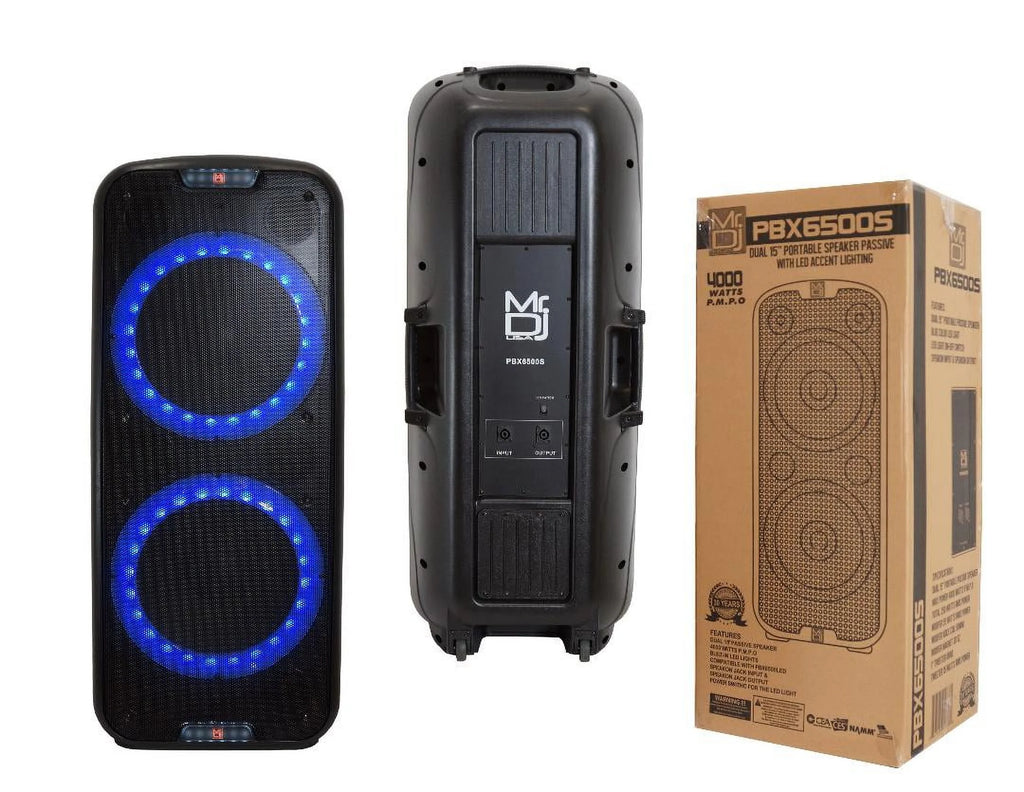 Dual 15” 3-Way Full-Range Powered and Passive DJ PA Bluetooth Loudspeaker C69433