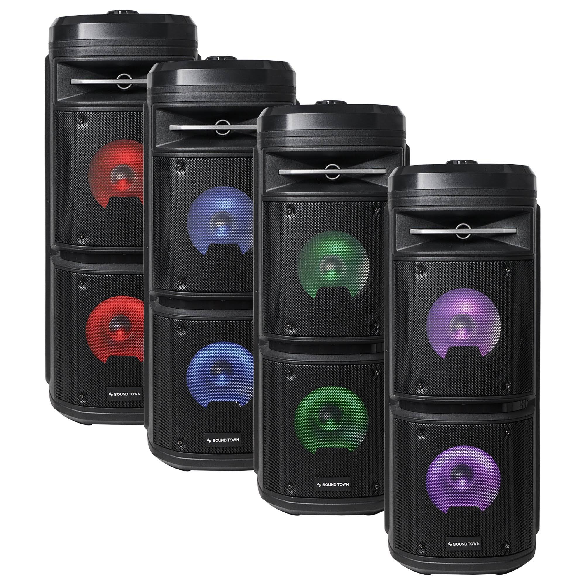 Dual 6.5” Portable PA Speaker with Built-in Rechargeable Battery, Bluetooth, USB, LED G24377